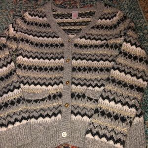 Cat & Jack cardigan greys/ black / gold
